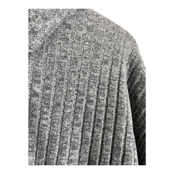 Gap Body Women's Long Sleeve Gray Collared Pullover Top Size L Ribbed Knit - Picture 4 of 7